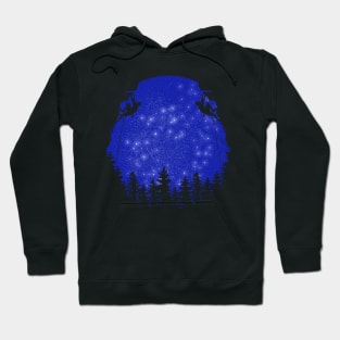 climb the cliff in the starry night sky Hoodie